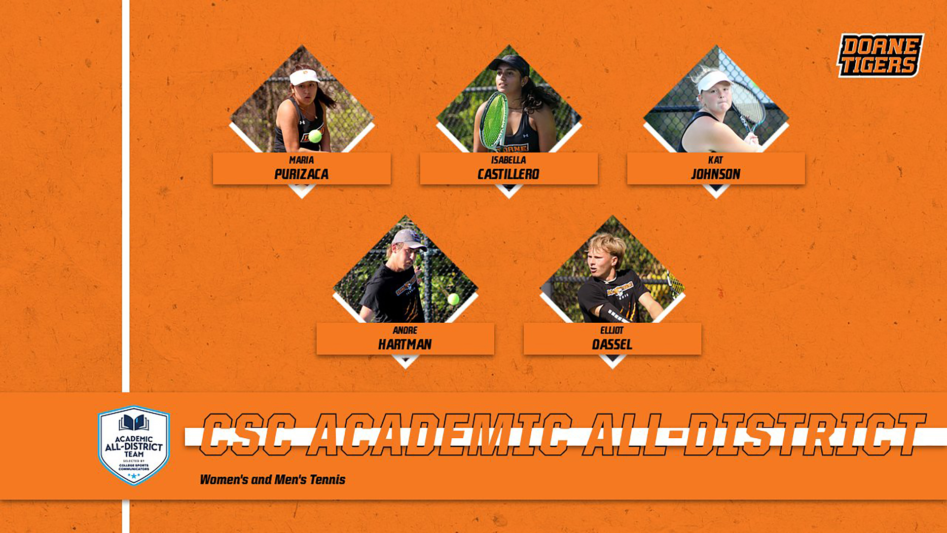 Tennis Academic All-District Honors Announced