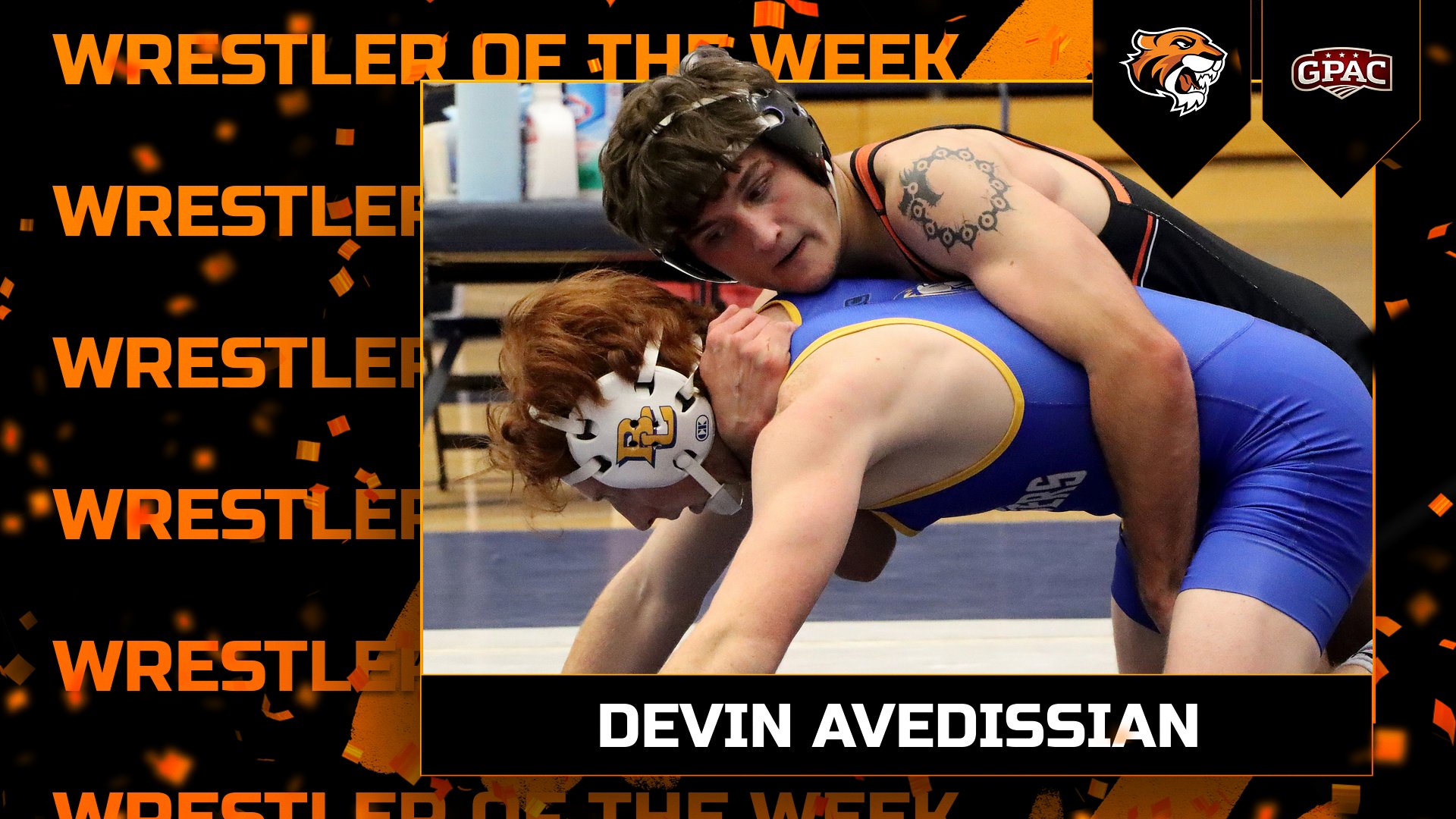 Avedissian Named GPAC Men's Wrestler of the Week